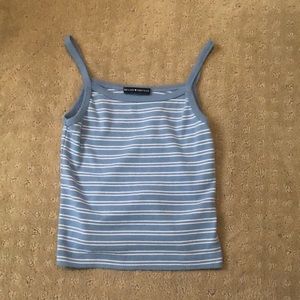 Blue and white striped tank top